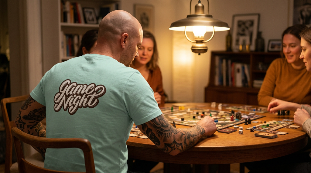 Game Night Classic, unisex T-Shirt aus Bio-Baumwolle in Umstellung
