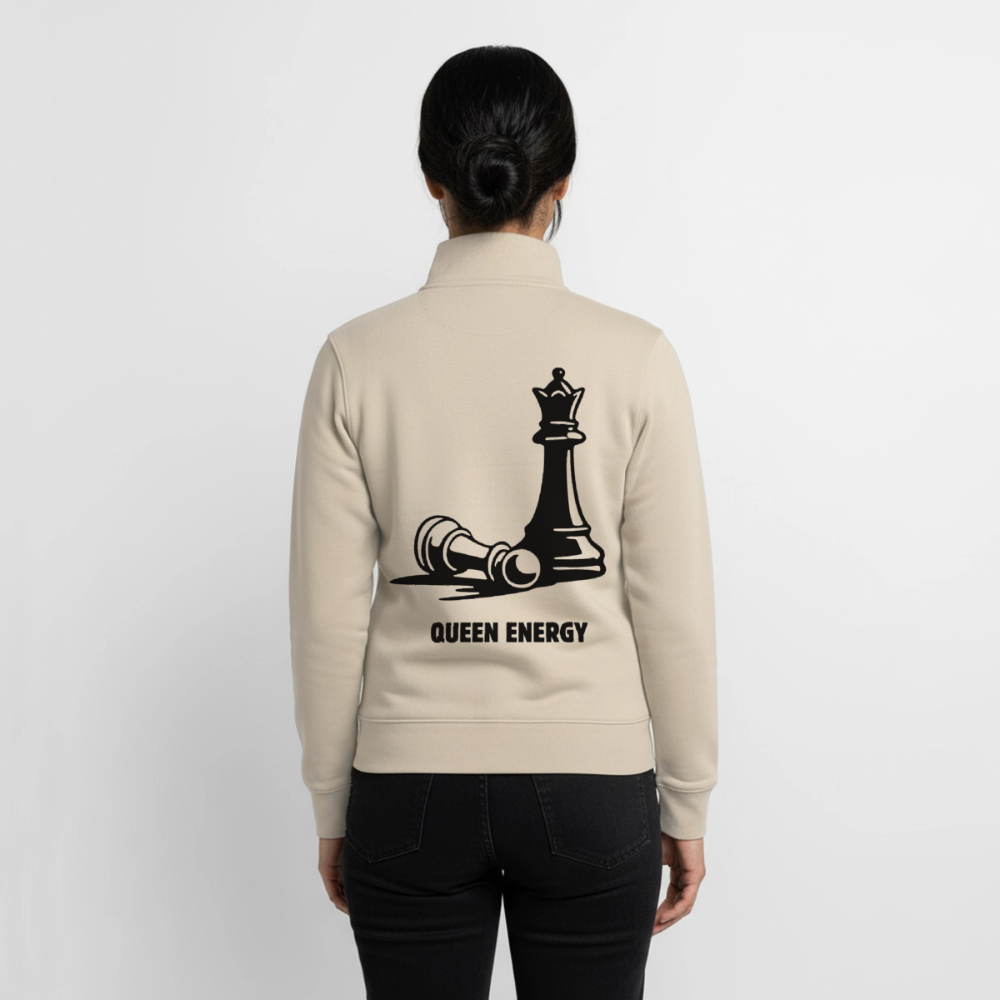 Ein Zug. Eine klare Sache. Unisex Sweatshirt-Jacke aus Bio-Baumwollgemisch - desert dust