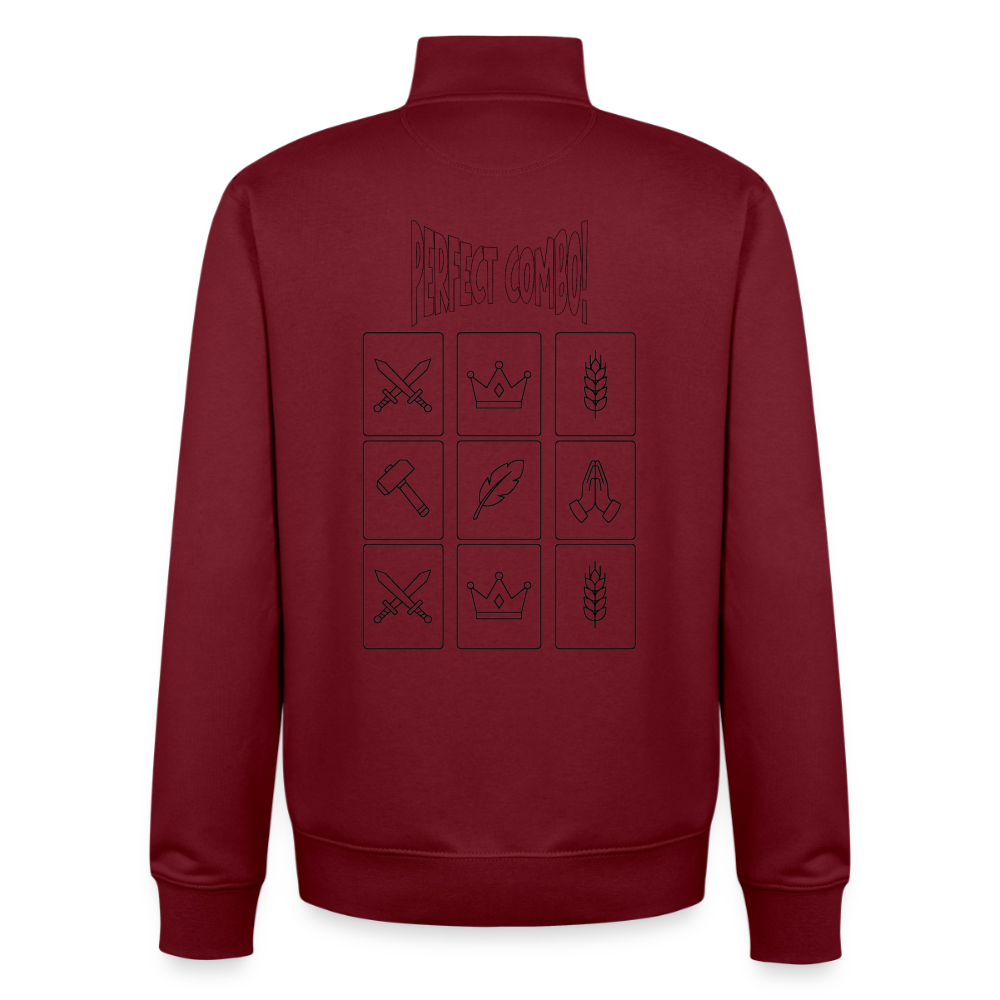 Perfect Combo, unisex Sweatshirt-Jacke aus Bio-Baumwollgemisch - burgundy