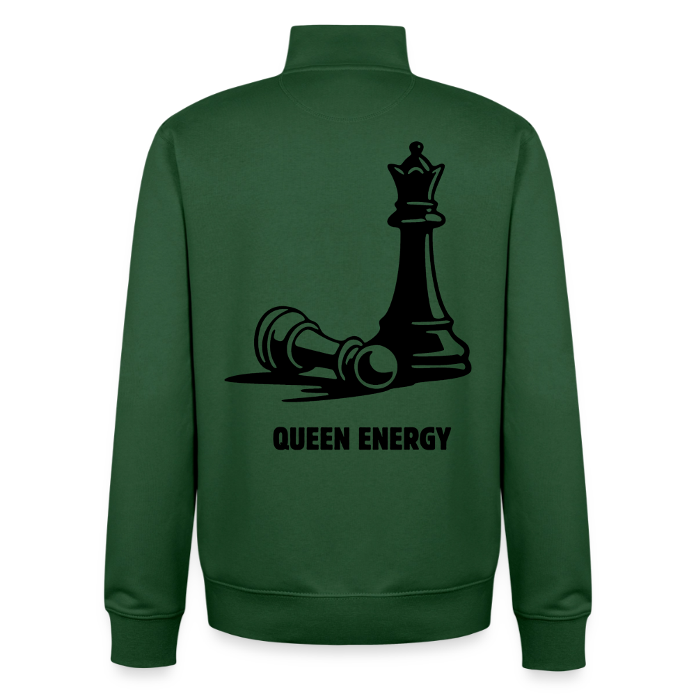 Ein Zug. Eine klare Sache. Unisex Sweatshirt-Jacke aus Bio-Baumwollgemisch - bottle green