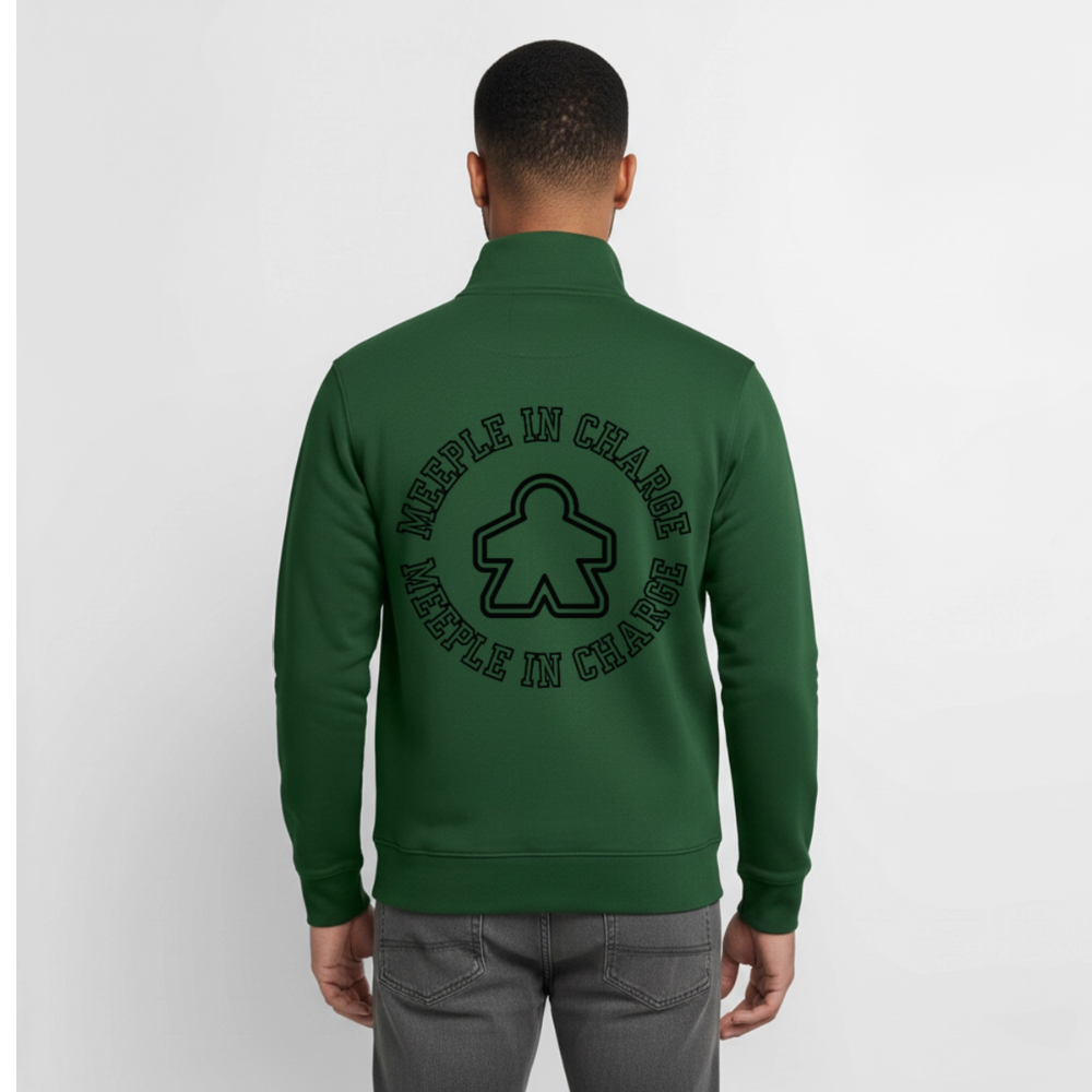 Meeple in Charge, unisex Sweatshirt-Jacke aus Bio-Baumwollgemisch - bottle green