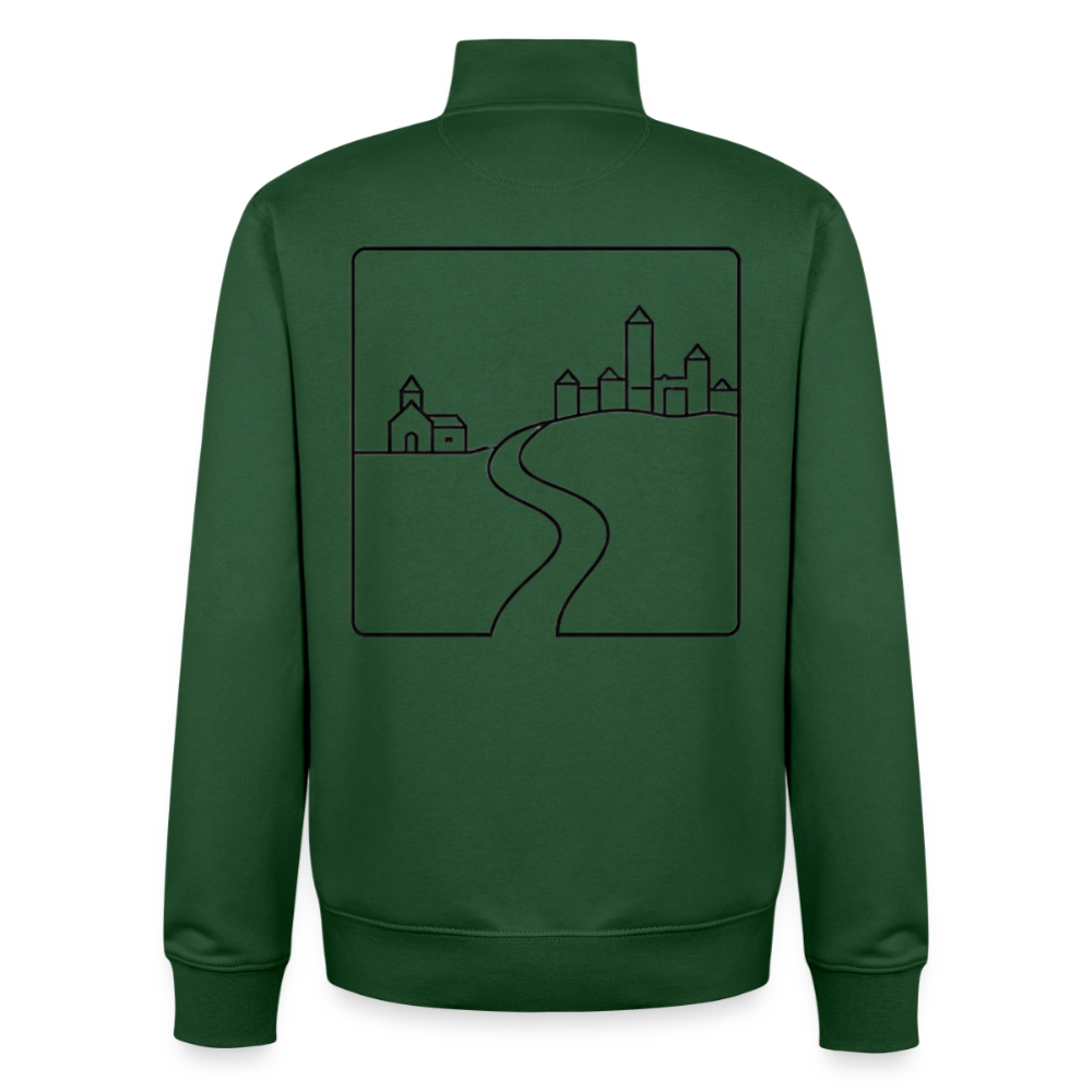 Place & Connect, unisex Sweatshirt-Jacke aus Bio-Baumwollgemisch - bottle green