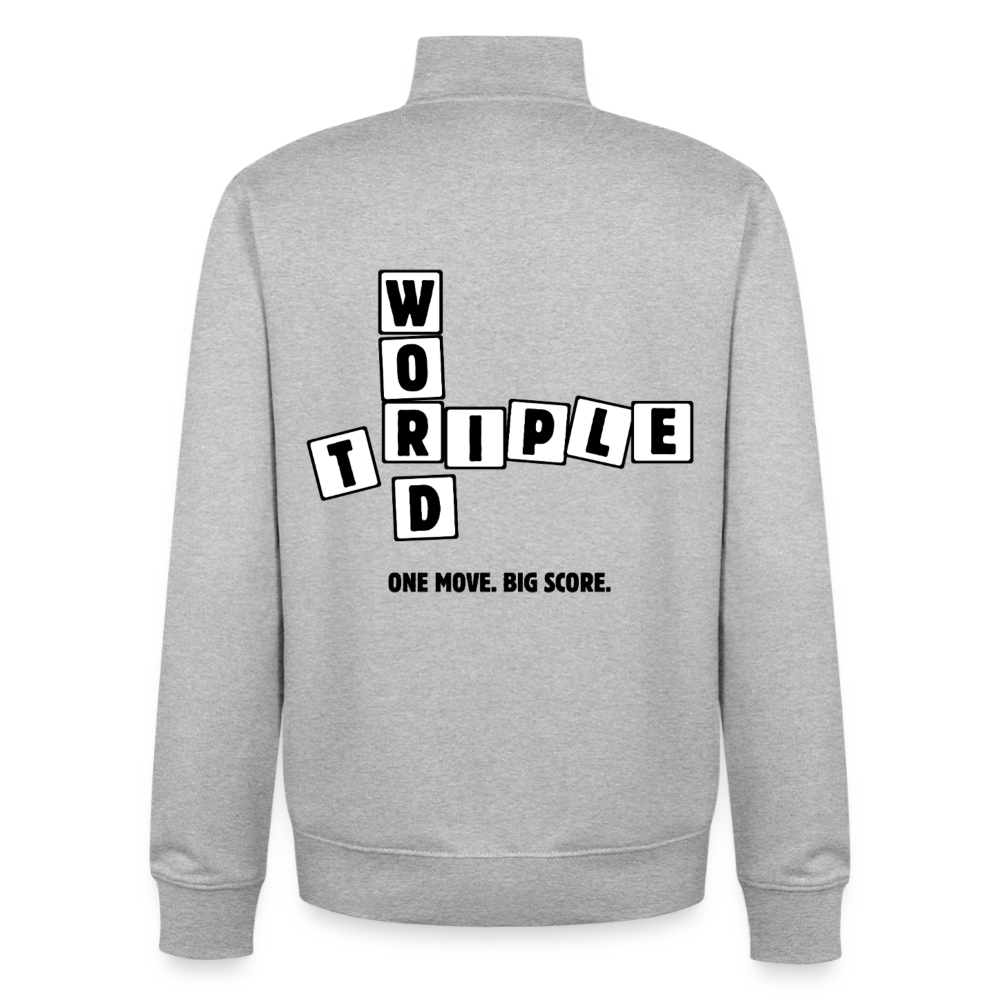 Every Letter Counts, unisex Sweatshirt-Jacke aus Bio-Baumwollgemisch - heather grey