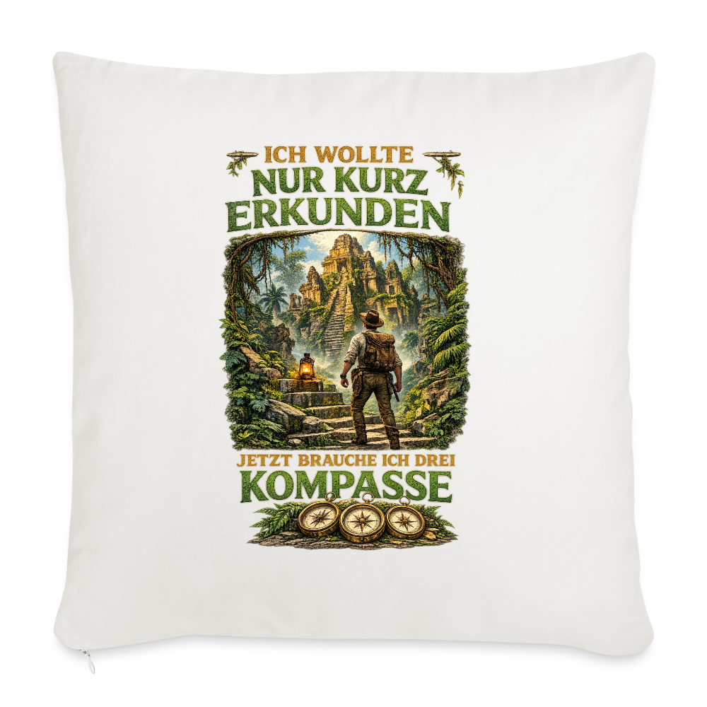 Nur kurz erkunden - Sofakissen mit Füllung 44 x 44 cm - Naturweiß 