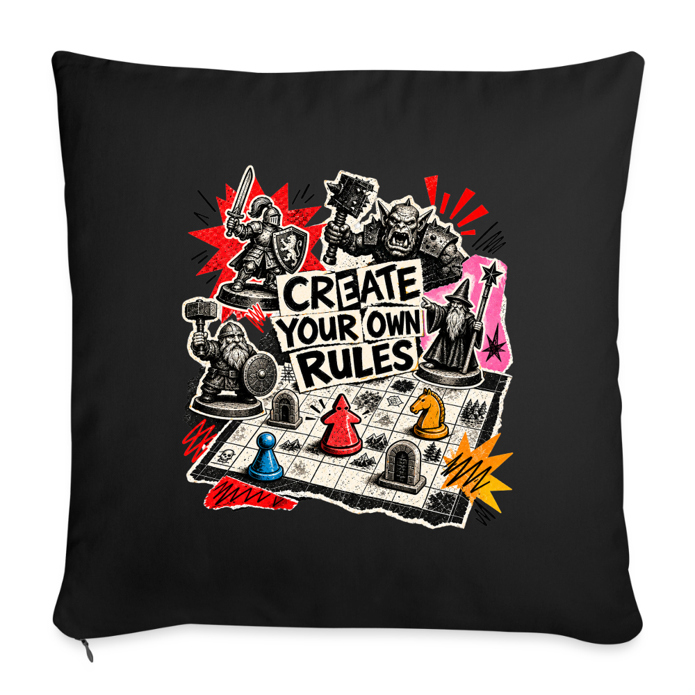 Create Your Own Rules - Sofakissen mit Füllung 44 x 44 cm - Schwarz