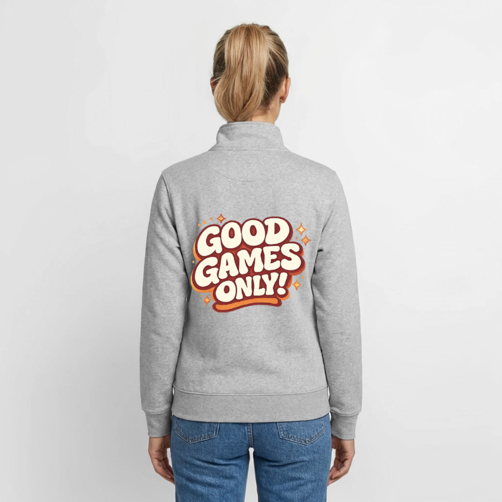 Good Games Only - unisex Sweatshirt-Jacke aus Bio-Baumwollgemisch - Grau meliert