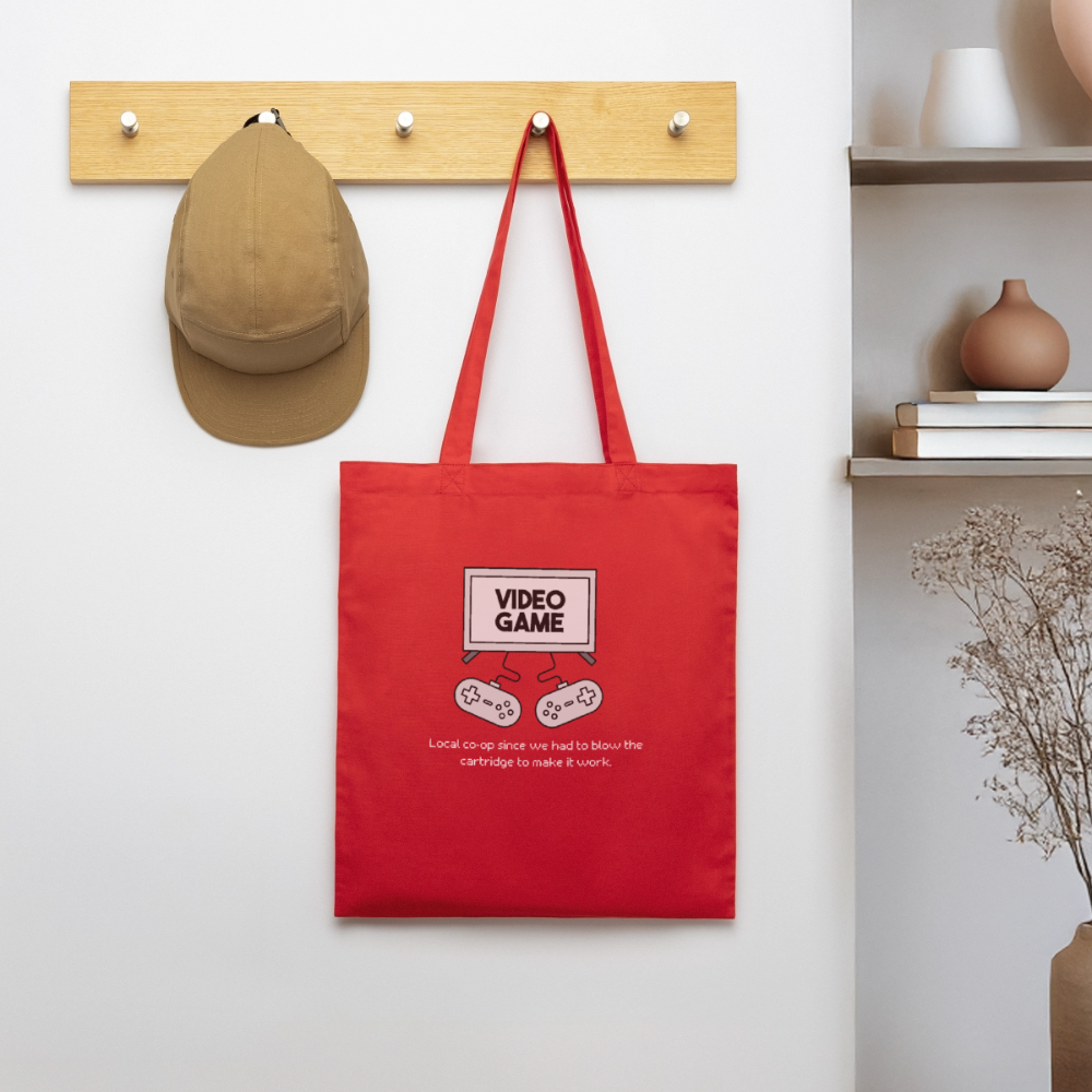 Blow the Cartridge, Stoffbeutel  aus Bio-Baumwolle - red