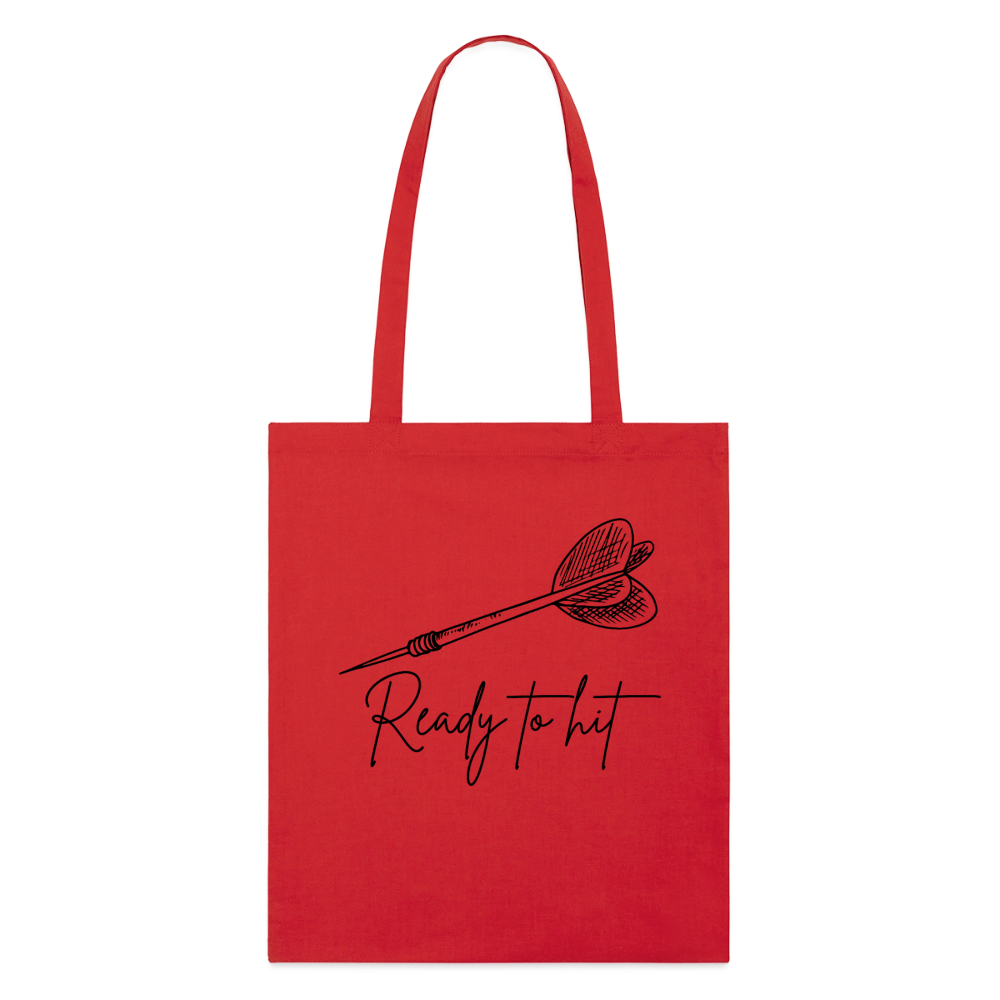 Dart Ready, Stoffbeutel aus Bio-Baumwolle - red