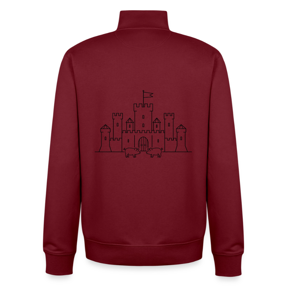 Quiet Strategy, unisex Sweatshirt-Jacke aus Bio-Baumwollgemisch - burgundy