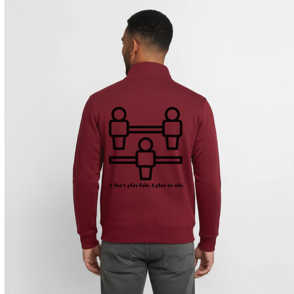 I don´t play fair, unisex Sweatshirt-Jacke aus Bio-Baumwollgemisch - burgundy