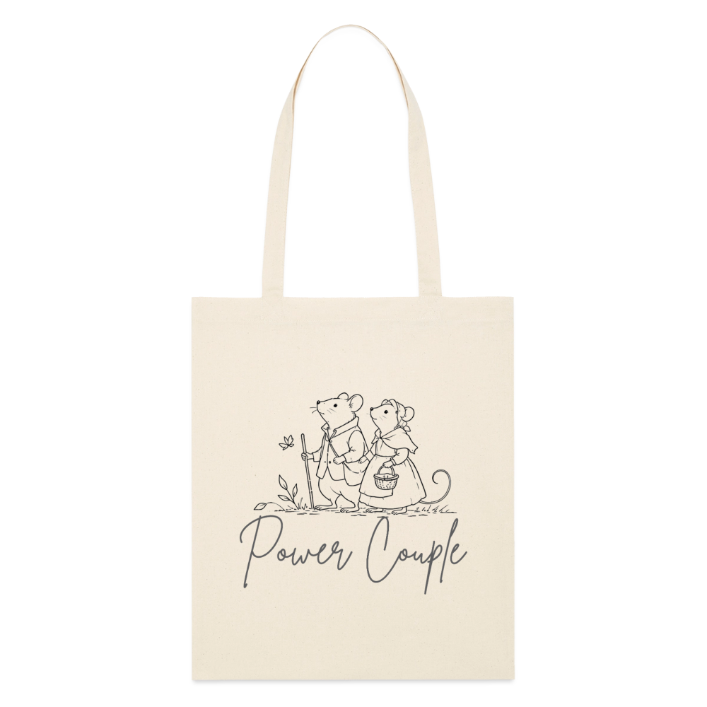 Power Couple, Stoffbeutel aus Bio-Baumwolle - soft Ecru