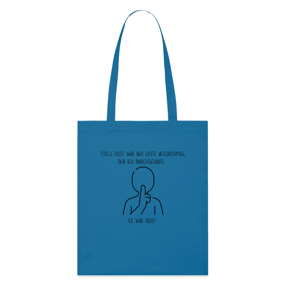 Stille-Post-Algorithmus, Stoffbeutel aus Bio-Baumwolle - royal blue