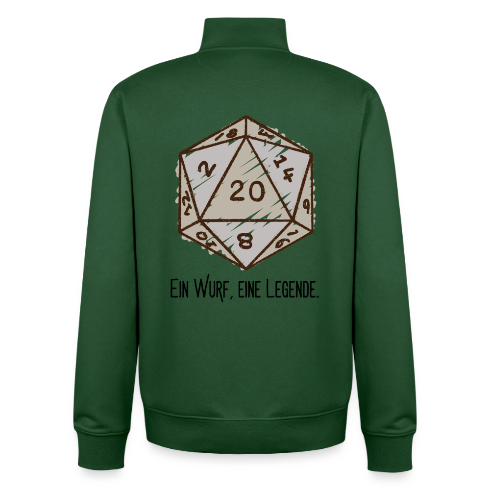 D20-Legende, unisex Sweatshirt-Jacke aus Bio-Baumwollgemisch - bottle green