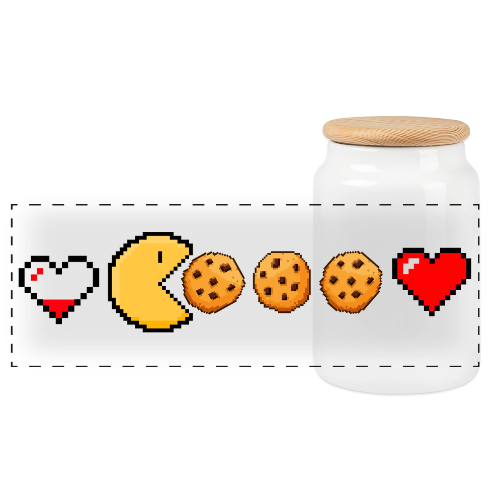 Pixel Cookies | Retro Gaming -  Keksdose - Weiß