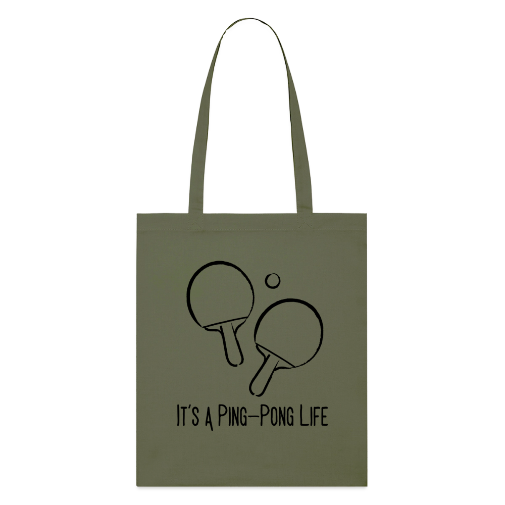 Ping-Pong Life, Stoffbeutel aus Bio-Baumwolle - khaki