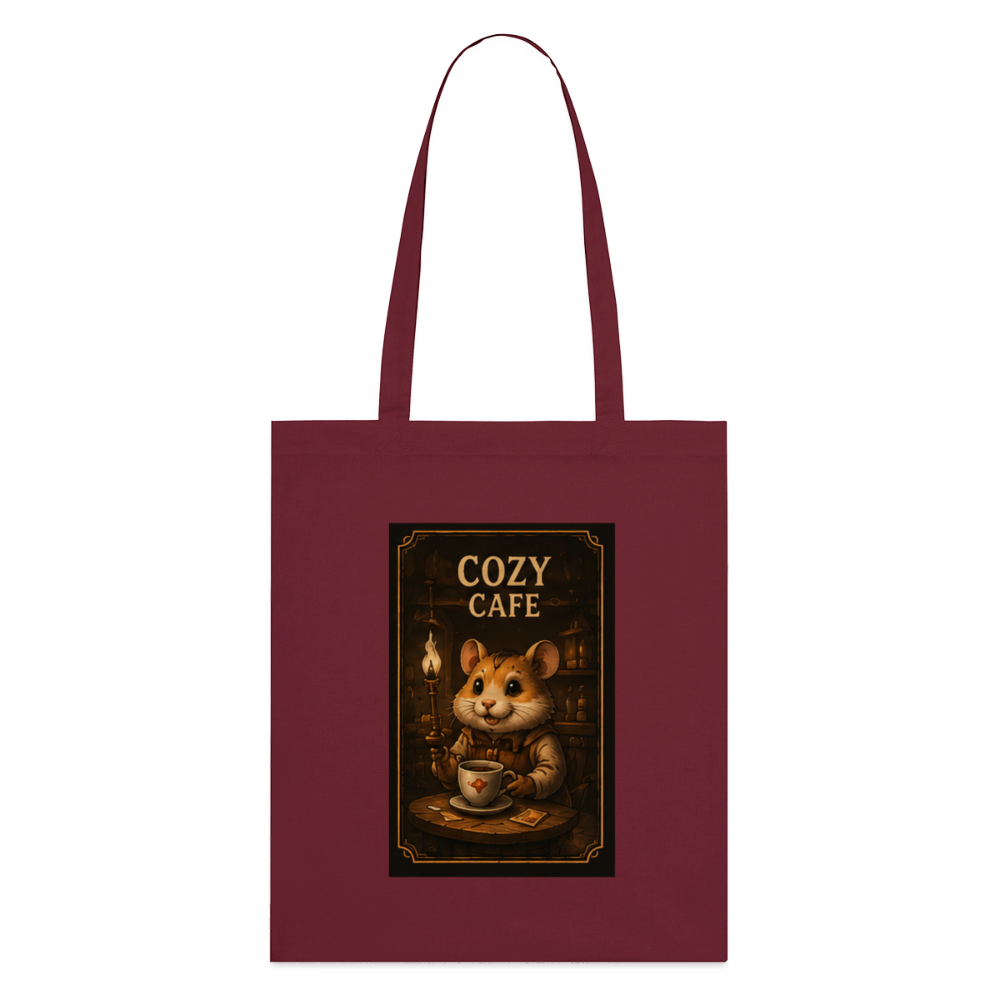 Cozy Café, Stoffbeutel aus Bio-Baumwolle - Burgunderrot