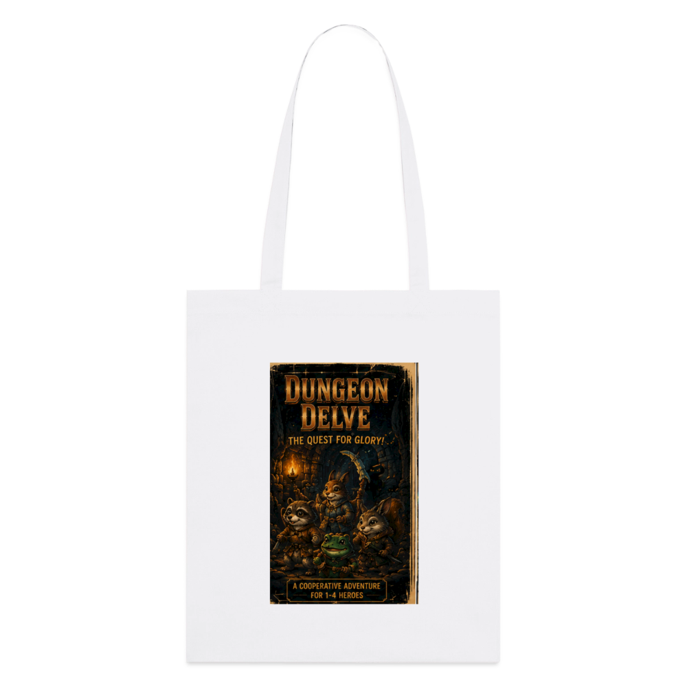 Dungeon Delve, Stoffbeutel aus Bio-Baumwolle - Weiß