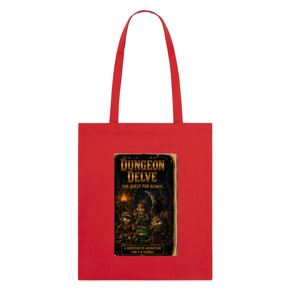 Dungeon Delve, Stoffbeutel aus Bio-Baumwolle - Rot