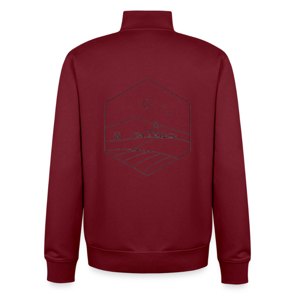 Settle & Build, unisex Sweatshirt-Jacke aus Bio-Baumwollgemisch - burgundy