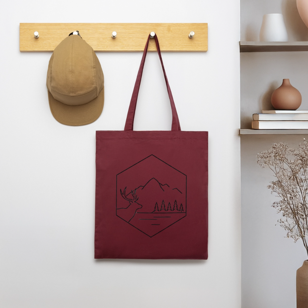 Find your Balance, Stoffbeutel aus Bio-Baumwolle - burgundy
