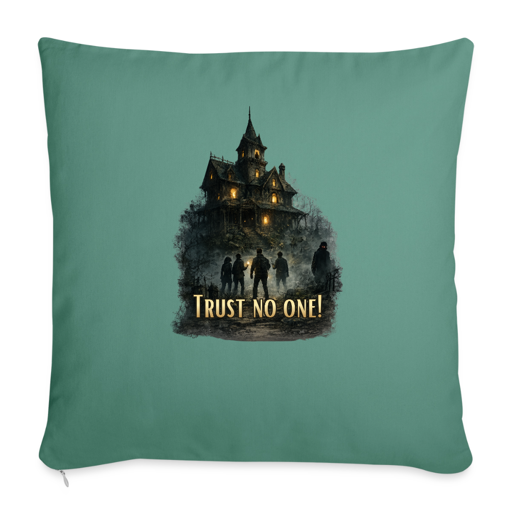 Trust No One - Sofakissen mit Füllung 44 x 44 cm - Tanngrün