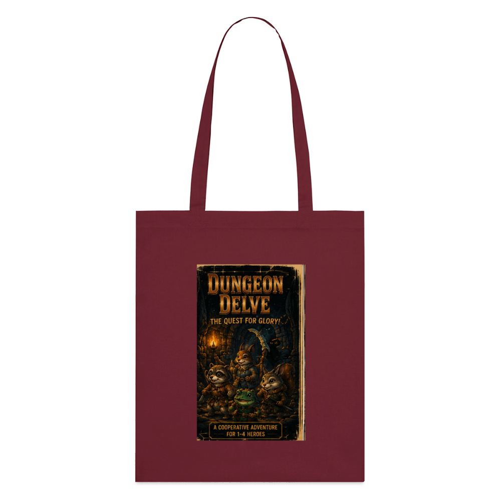 Dungeon Delve, Stoffbeutel aus Bio-Baumwolle - Burgunderrot