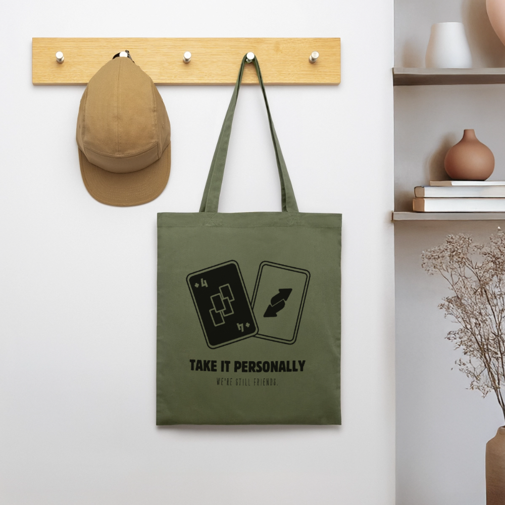 Draw Four – We’re Still Friends, Stoffbeutel aus Bio-Baumwolle - khaki