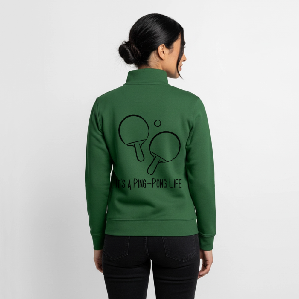 Ping-Pong Life, unisex Sweatshirt-Jacke aus Bio-Baumwollgemisch - bottle green