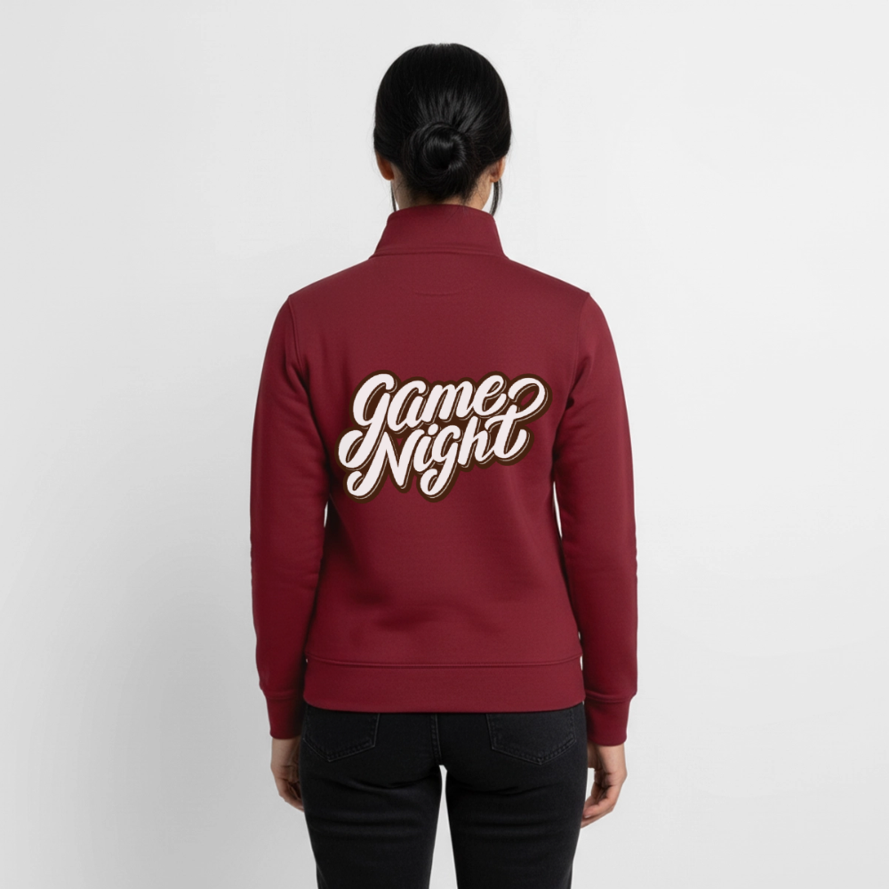 Game Night Classic, unisex Sweatshirt-Jacke aus Bio-Baumwollgemisch - burgundy