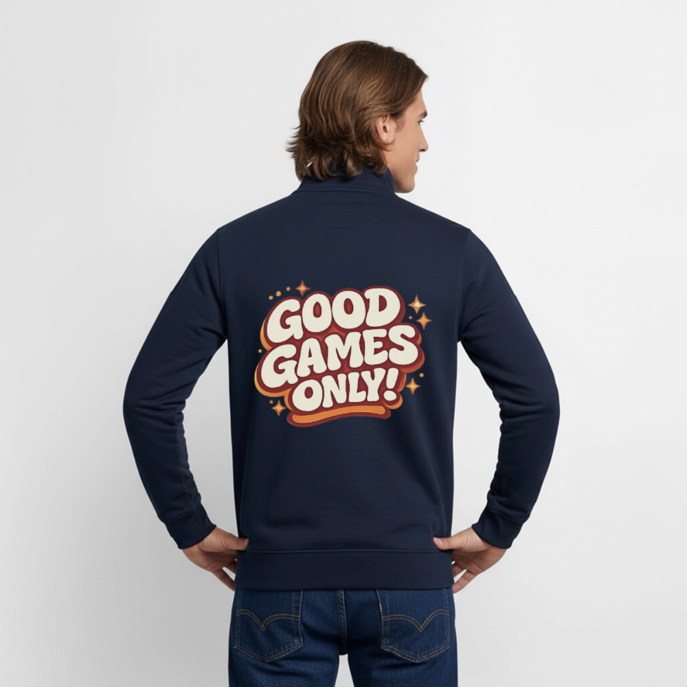 Good Games Only - unisex Sweatshirt-Jacke aus Bio-Baumwollgemisch - Navy