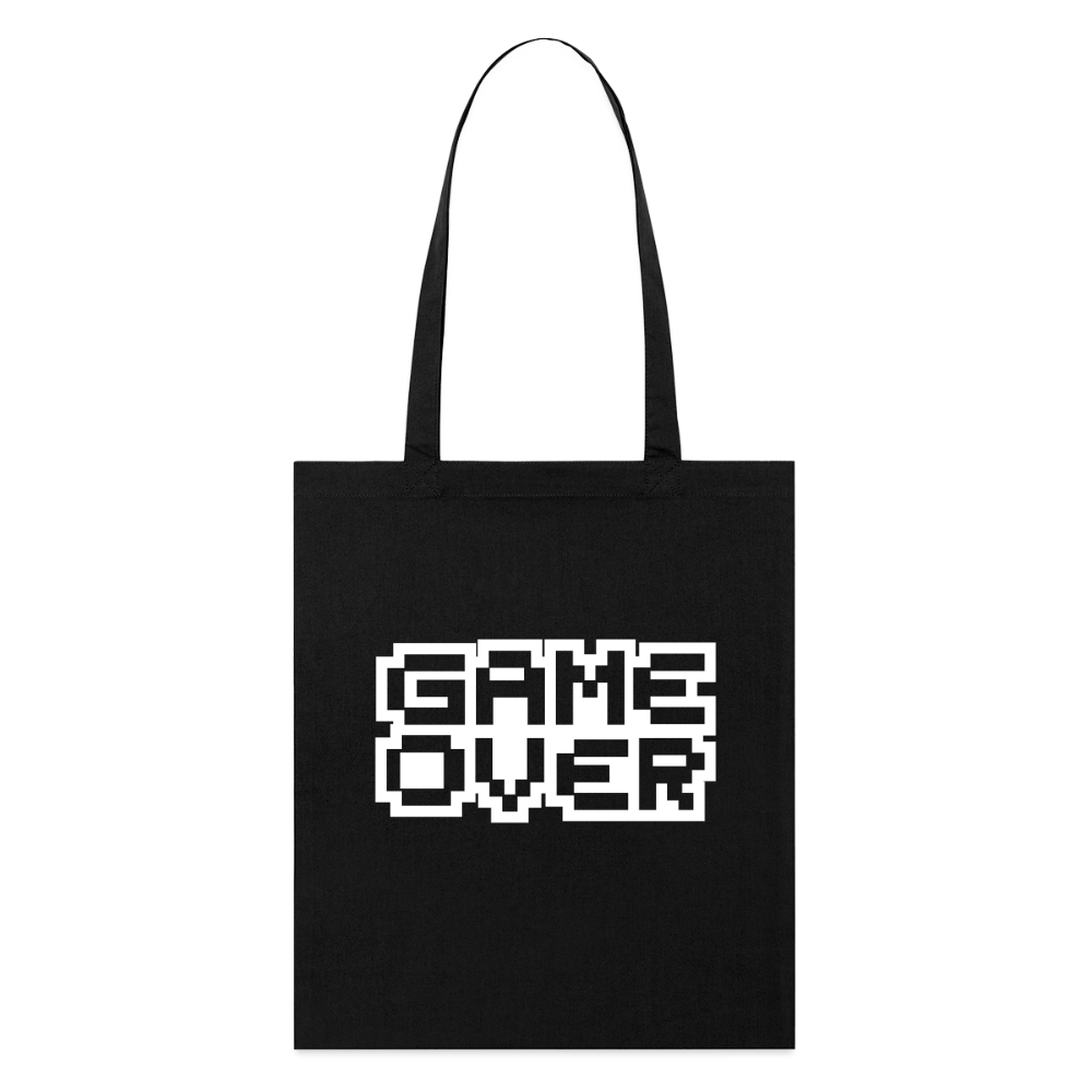 "GAME OVER"-Retro, Stoffbeutel aus Bio-Baumwolle - black