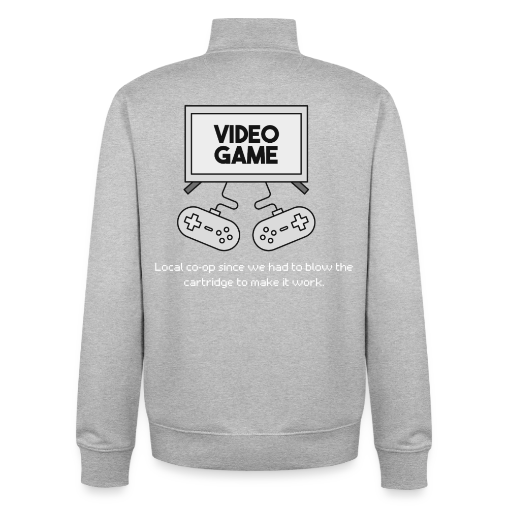 Blow the Cartridge, unisex Sweatshirt-Zipper aus Bio-Baumwollgemisch - heather grey
