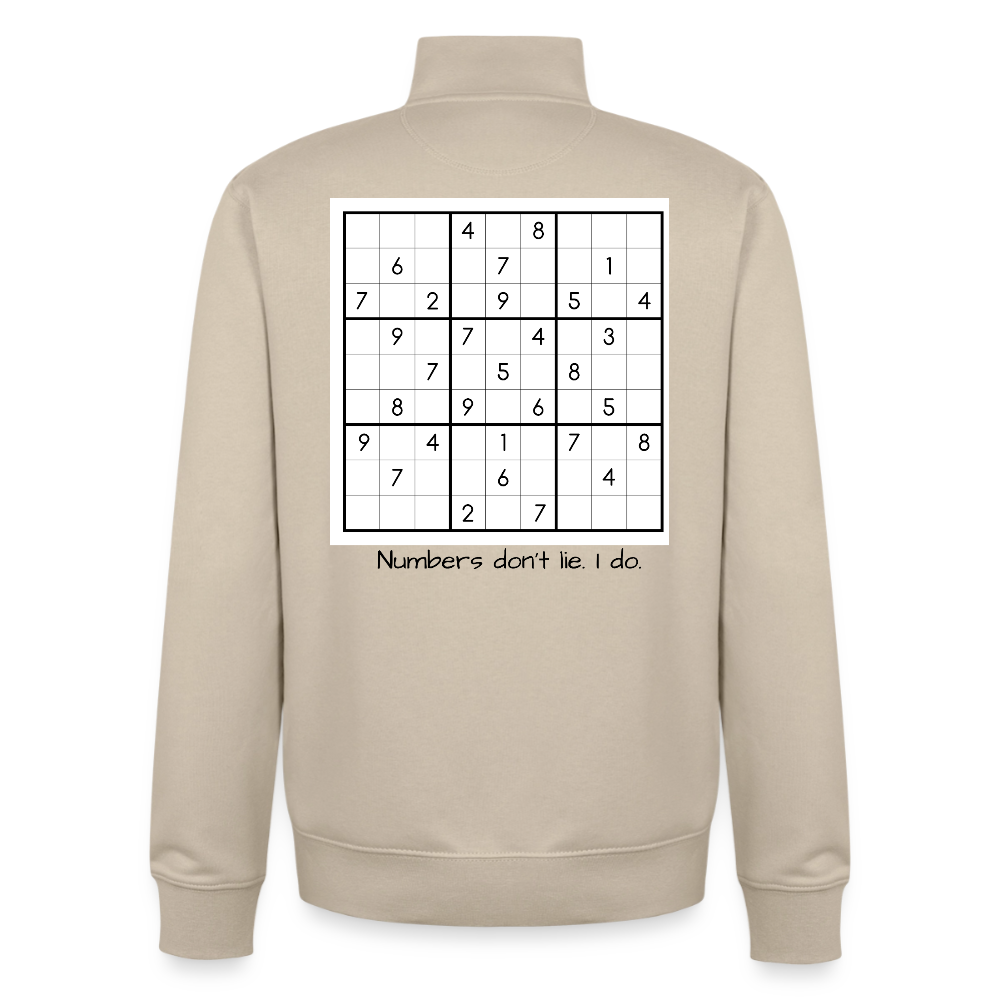 Sudoku Liar, unisex Sweatshirt-Jacke aus Bio-Baumwollgemisch - desert dust