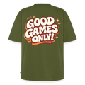 Good Games Only, Oversized unisex T-Shirt aus Bio-Baumwolle - Khaki