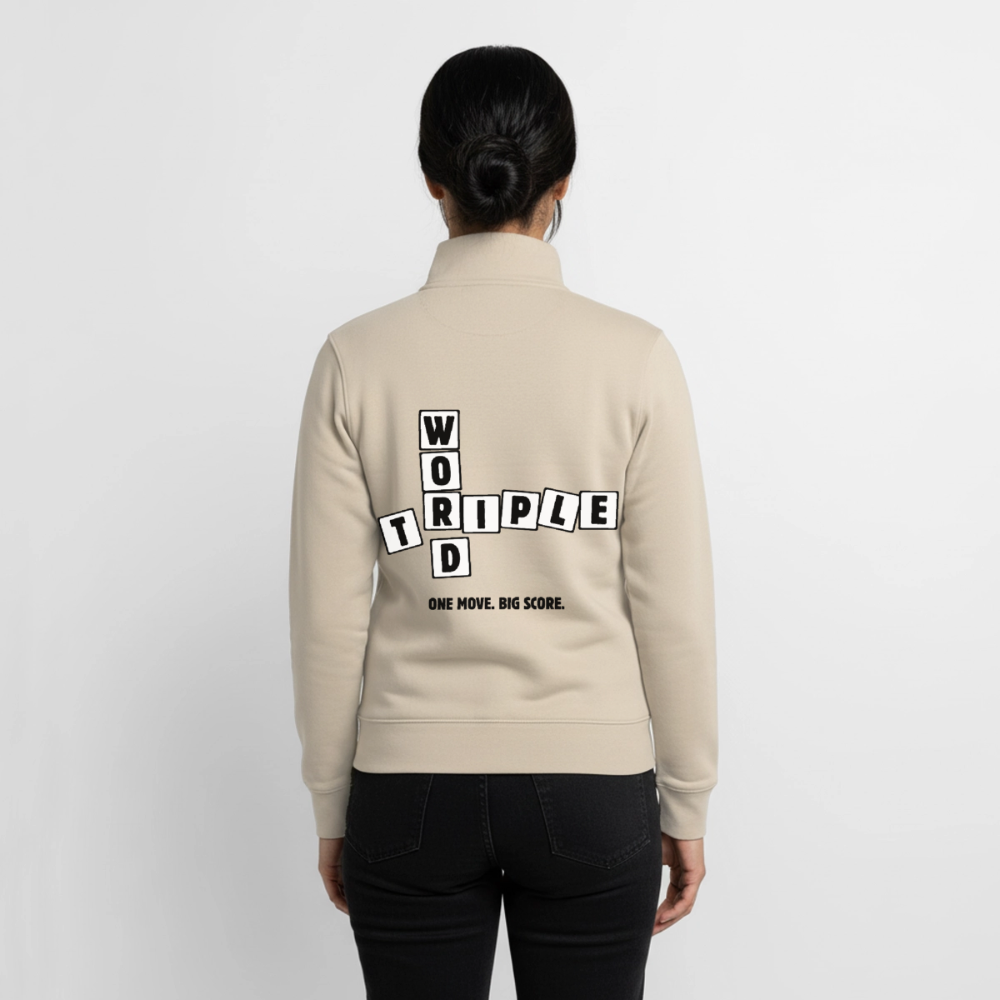 Every Letter Counts, unisex Sweatshirt-Jacke aus Bio-Baumwollgemisch - desert dust