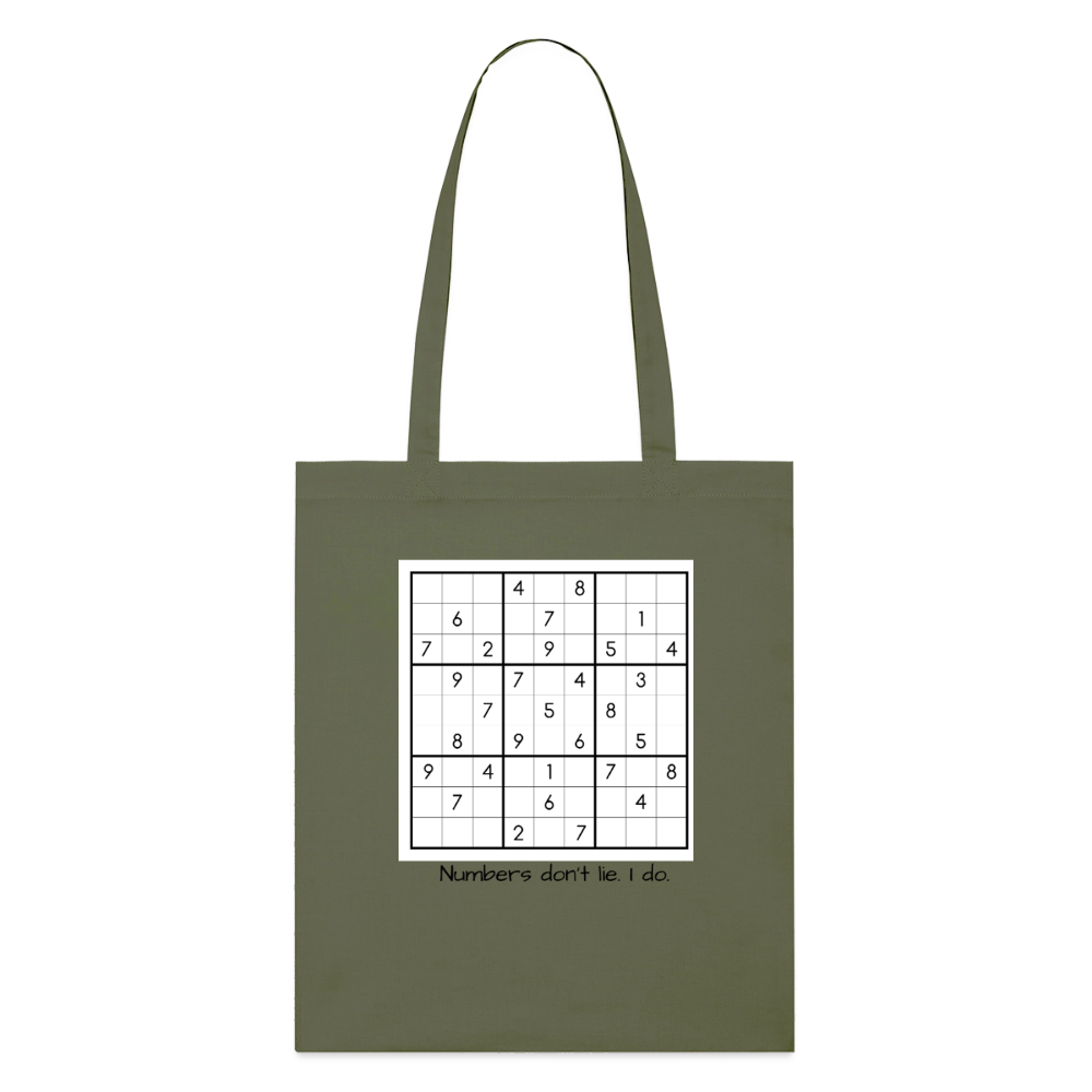 Sudoku Liar, Stoffbeutel aus Bio-Baumwolle - khaki