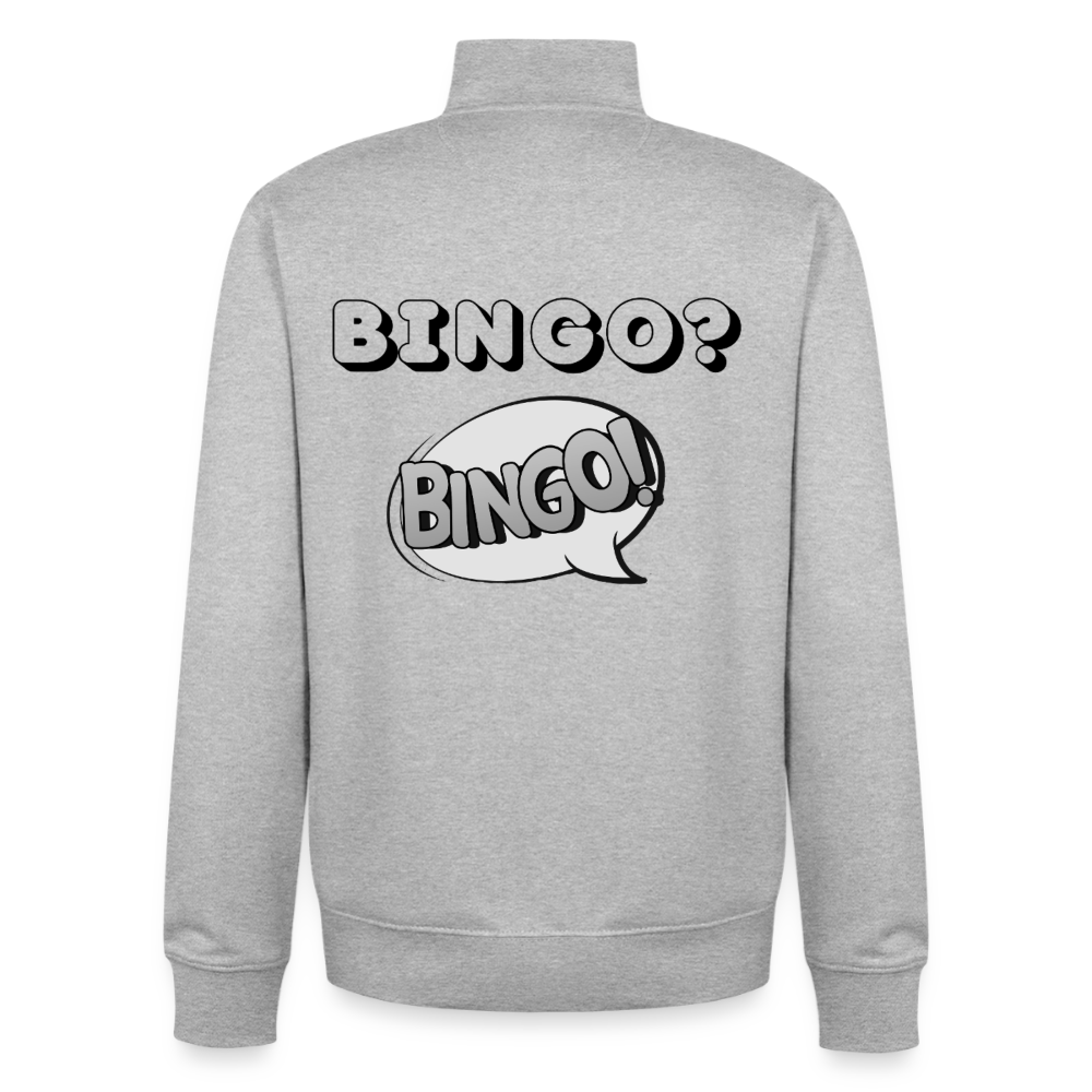 Bingo? Bingo! Unisex Sweatshirt-Jacke aus Bio-Baumwollgemisch - heather grey