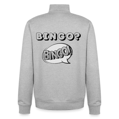 Bingo? Bingo! Unisex Sweatshirt-Jacke aus Bio-Baumwollgemisch - heather grey