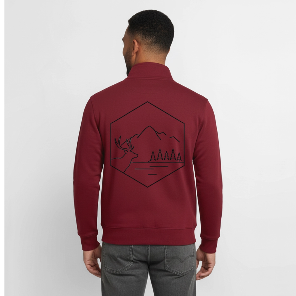 Find Your Balance, unisex Sweatshirt-Jacke aus Bio-Baumwollgemisch - burgundy