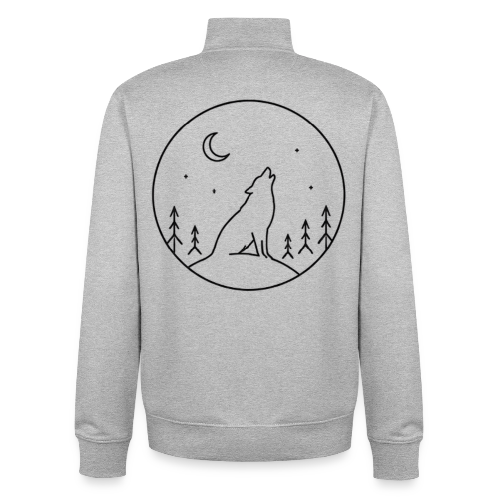 Trust No One, unisex Sweatshirt-Jacke aus Bio-Baumwollgemisch - heather grey