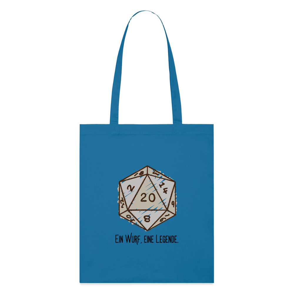 D20-Legende, Stoffbeutel aus Bio-Baumwolle - royal blue