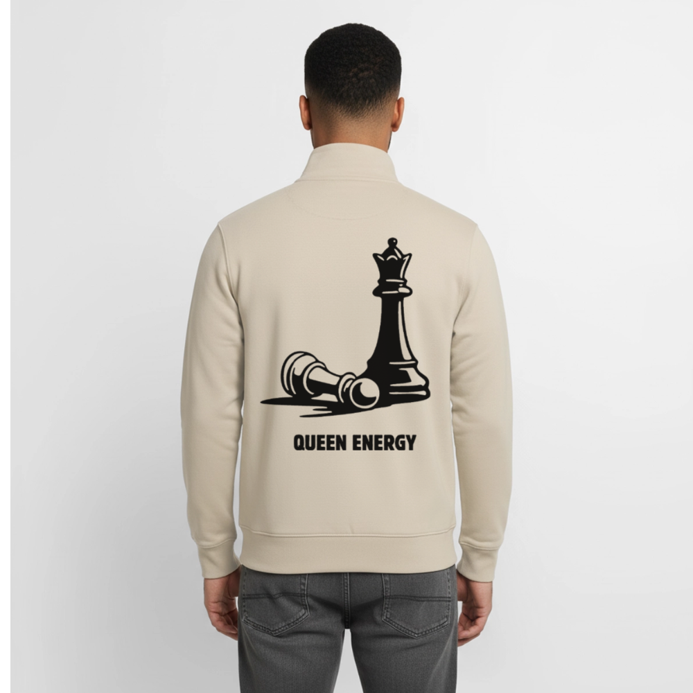 Ein Zug. Eine klare Sache. Unisex Sweatshirt-Jacke aus Bio-Baumwollgemisch - desert dust