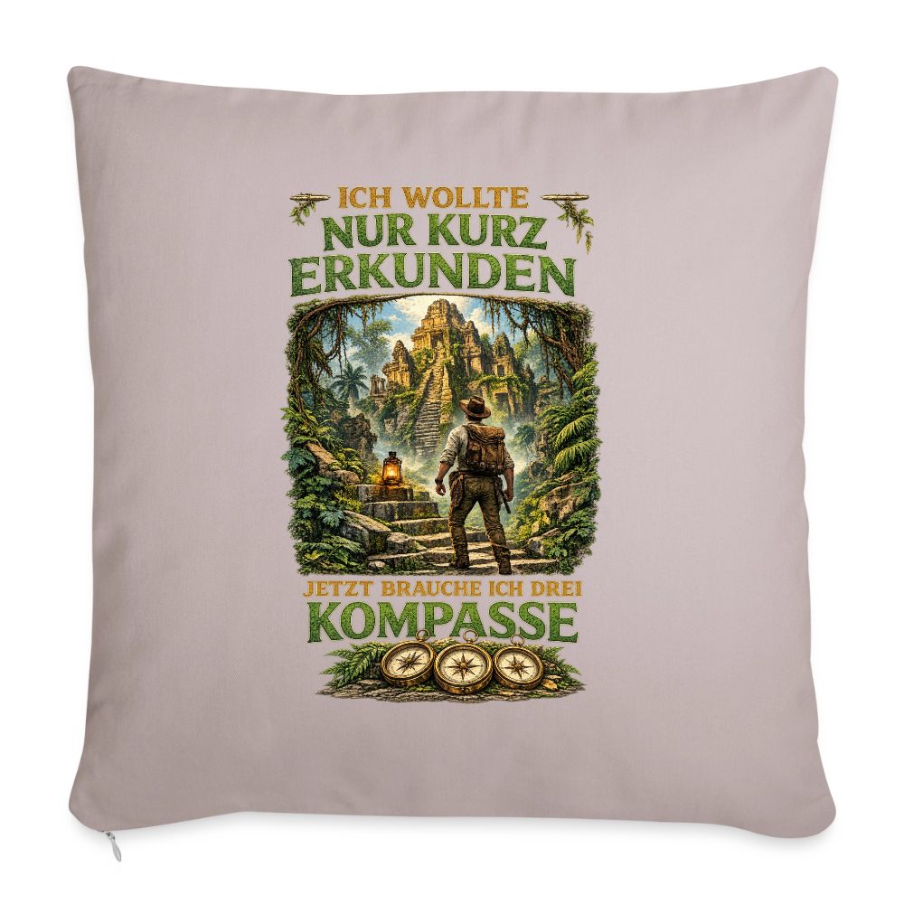 Nur kurz erkunden - Sofakissen mit Füllung 44 x 44 cm - helles Taupe