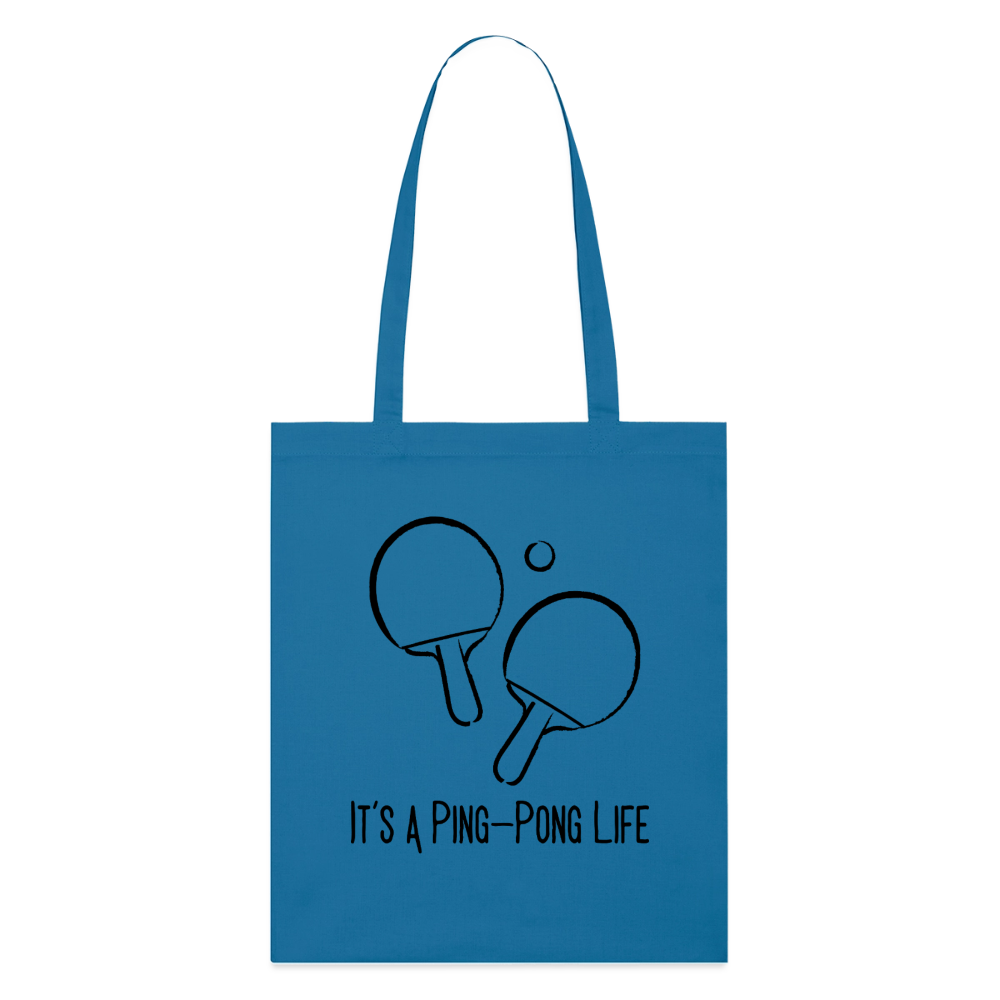 Ping-Pong Life, Stoffbeutel aus Bio-Baumwolle - royal blue