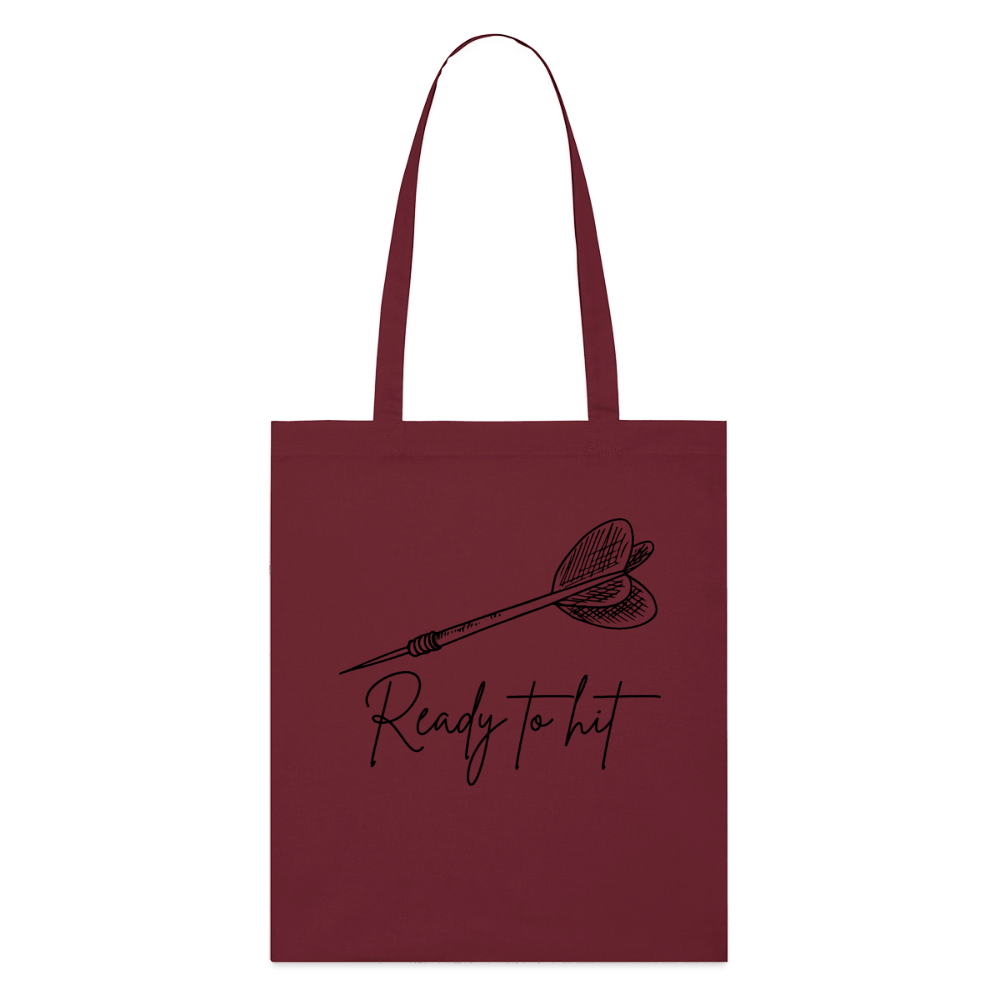 Dart Ready, Stoffbeutel aus Bio-Baumwolle - burgundy