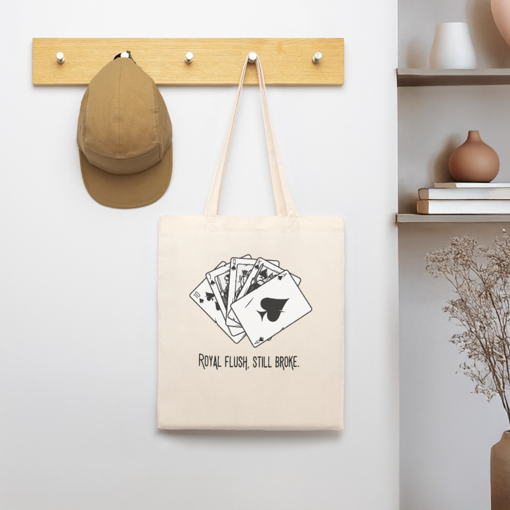 Royal Flush Broke,  Stoffbeutel aus Bio-Baumwolle - soft Ecru