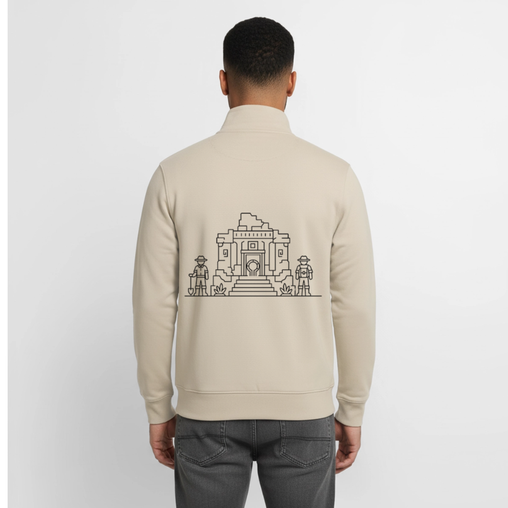 Hidden Ruins, unisex Sweatshirt-Jacke aus Bio-Baumwollgemisch - desert dust