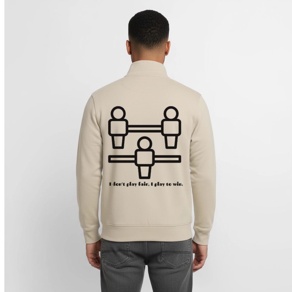 I don´t play fair, unisex Sweatshirt-Jacke aus Bio-Baumwollgemisch - desert dust