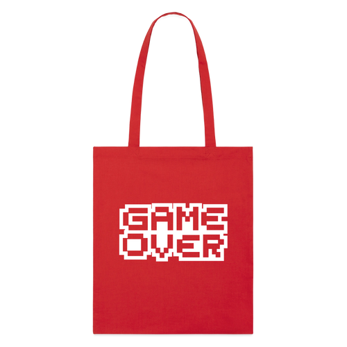 "GAME OVER"-Retro, Stoffbeutel aus Bio-Baumwolle - red