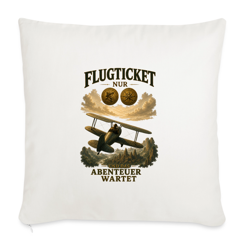 Adventure Ticket - Sofakissen mit Füllung 44 x 44 cm - Naturweiß 